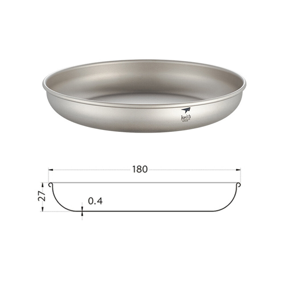 250/300/400/450ML Titanium Plates Tableware Dishes Ultralight Portable Outdoor Camping Picnic Travel