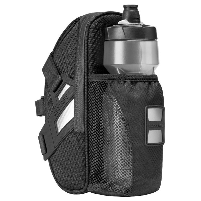 Bicycle Double Zipper Reflective Capacity Water Tail Bag Bottle Pocket