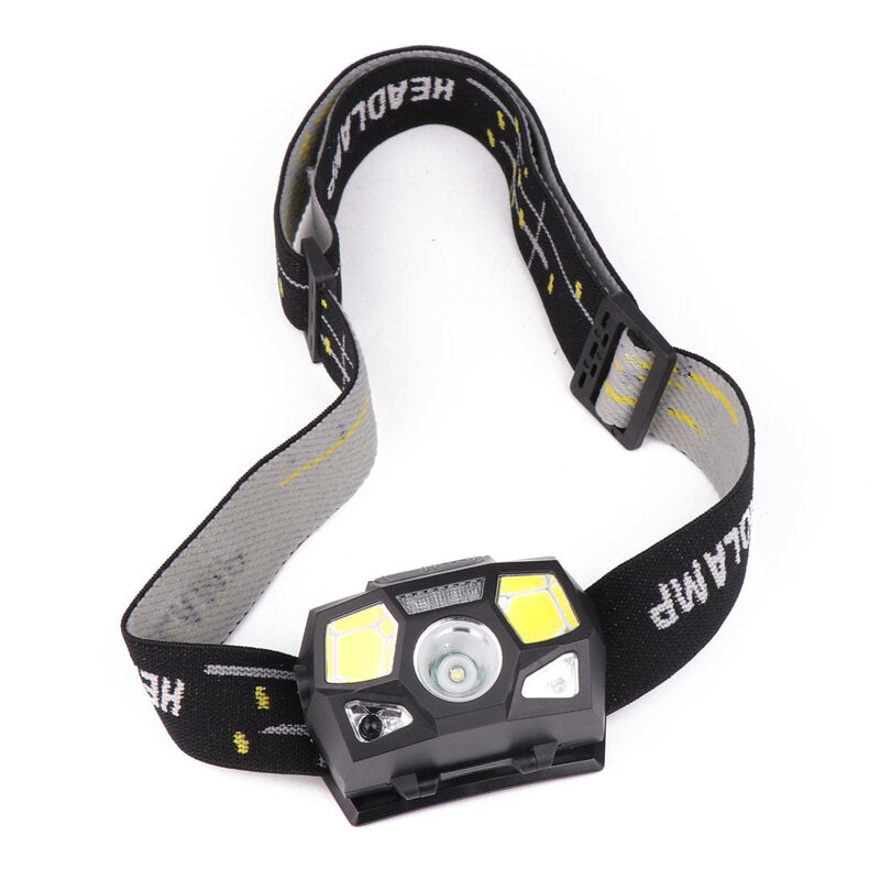 COB LED Headlamp USB Interface Waterproof Camping Hiking Cycling Fishing Light Bike Bicycle
