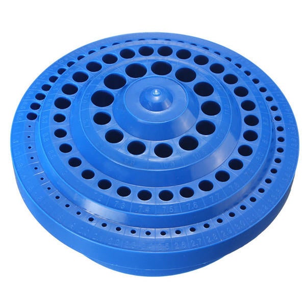 100 Holes Drill Bit Storage Case Multifunctional Plastic Round Shape Drill Bit Display Box Blue