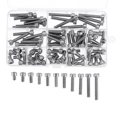 88Pcs M6 Hex Socket Cap Head Screw Bolts Assortment Set 304 Stainless Steel