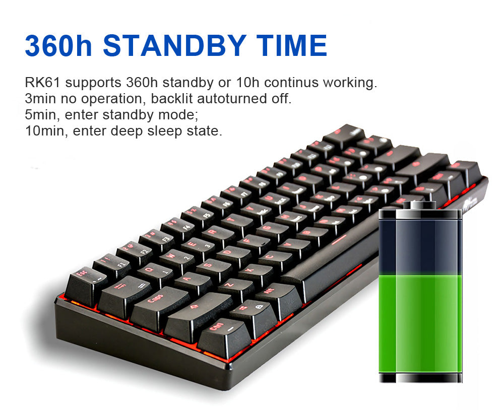 Mechanical Keyboard 61 Keys Bluetooth 5.0 Wired Dual Mode RGB Gaming Keyboard