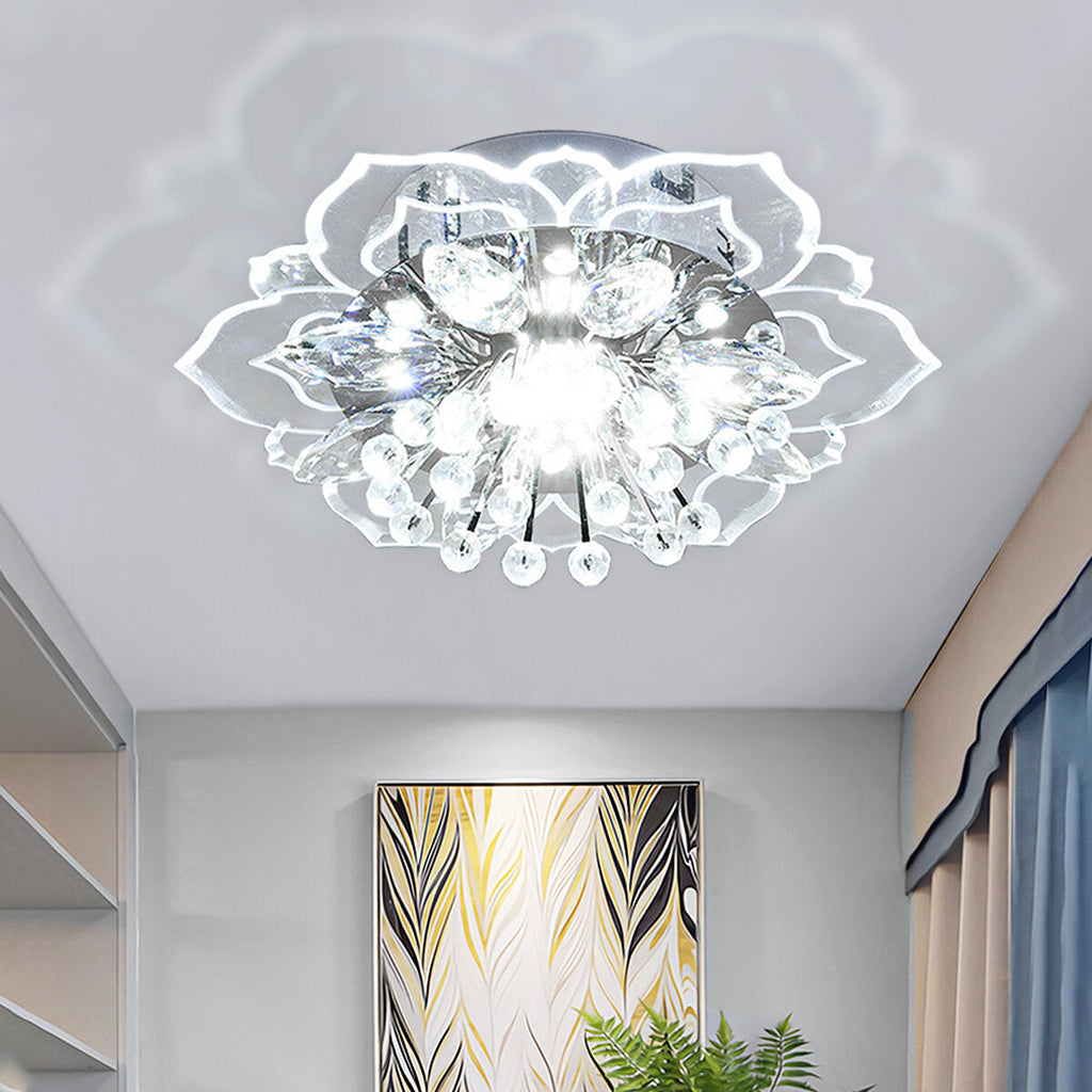Modern Crystal LED Ceiling Light Fixture Pendant Lamp Lighting Chandelier 9W New