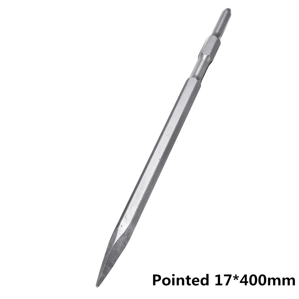 17 x 280/400/600mm Pointed/Flat Head Hex Shank Drill Bit for Hammer Drill Machine Slot