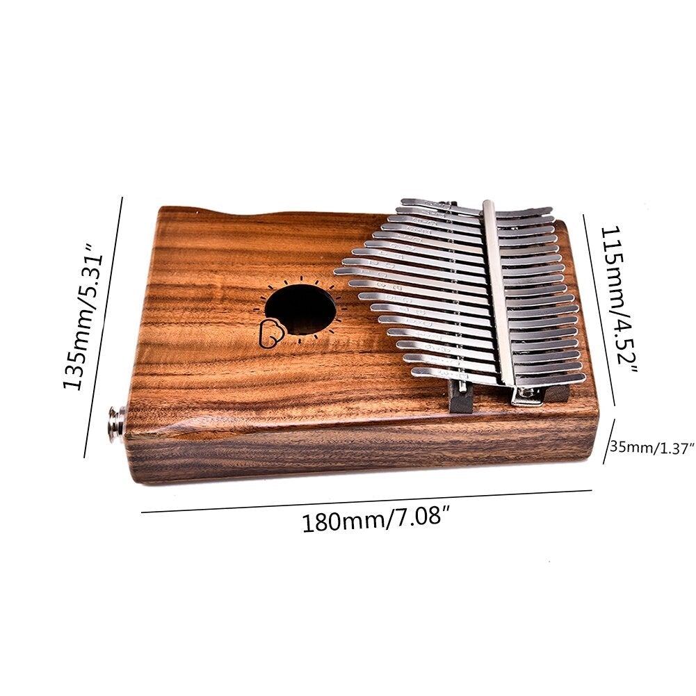 EQ Acacia Muspor17 Key Electric Box Thumb Piano Kalimba EVA Bag + Audio Cable Raw Wood Color