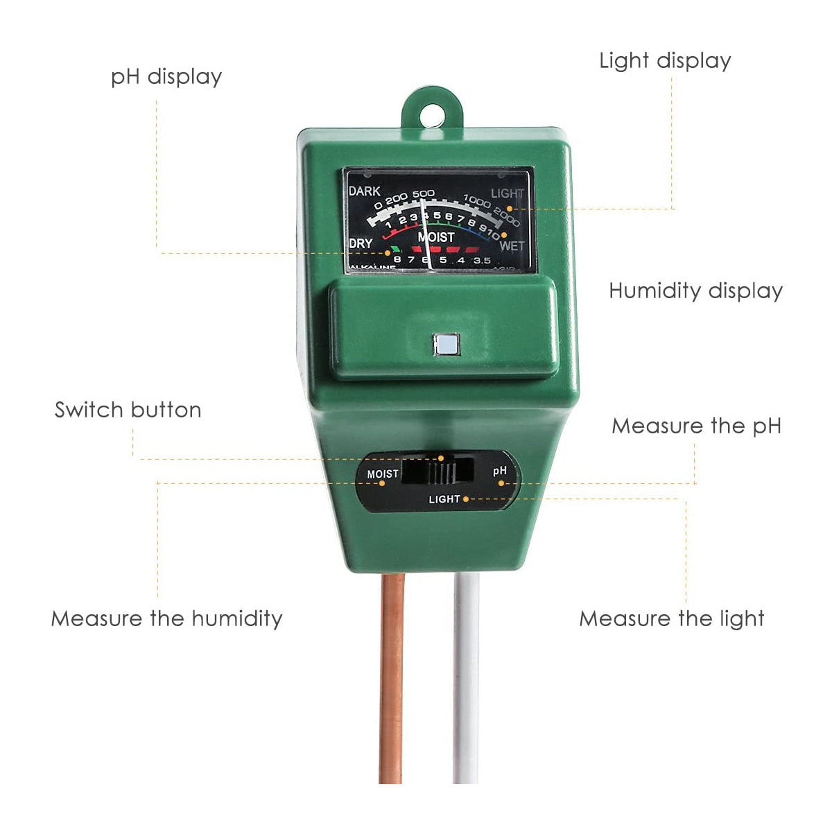 3 in 1 PH Sunlight Hydroponics Analyzer Smart Wood Soil Moisture Meter Sensor Kit