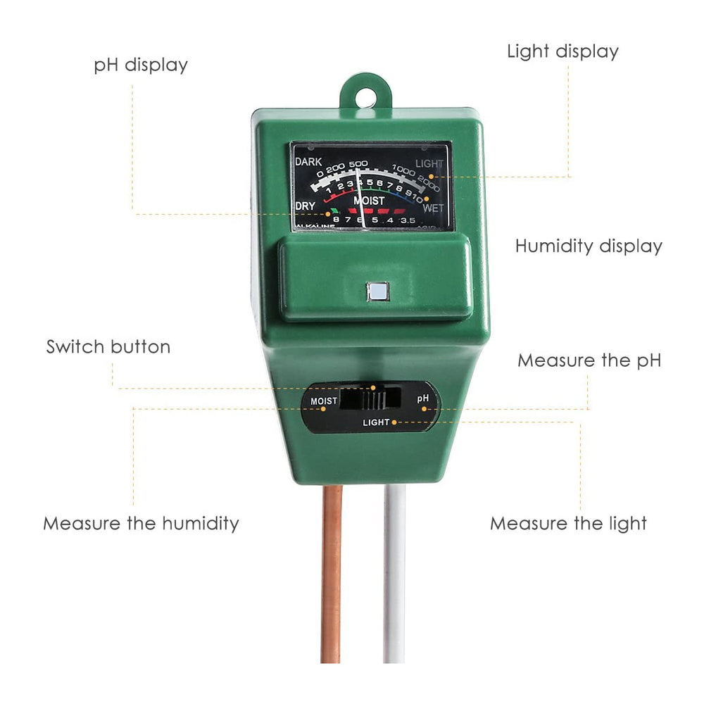 3 in 1 PH Sunlight Hydroponics Analyzer Smart Wood Soil Moisture Meter Sensor Kit