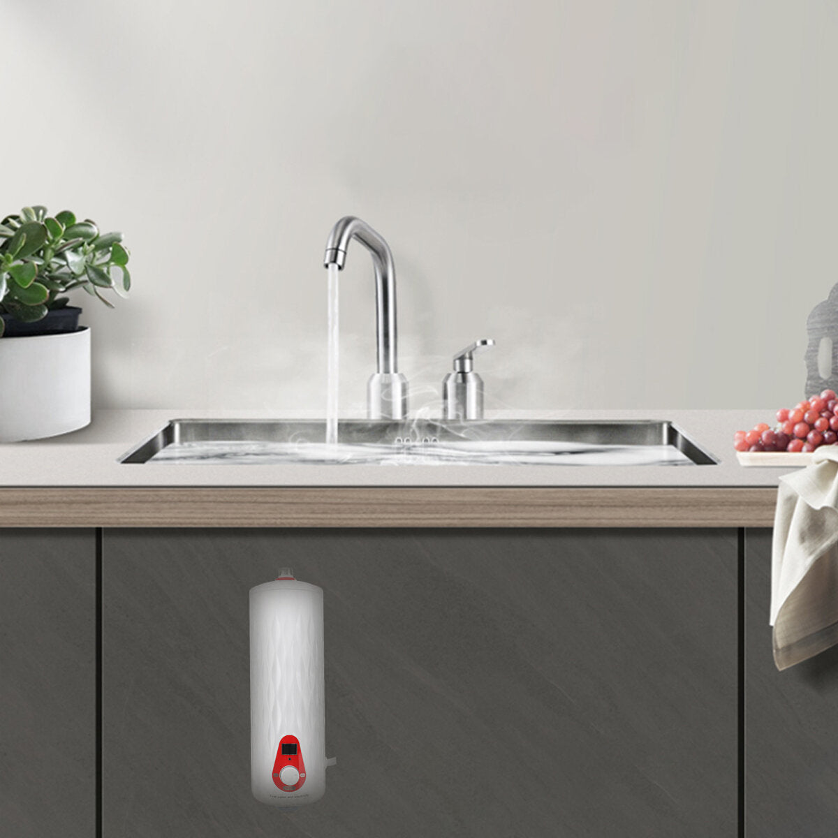 Electric Water Heater Instant Bathroom Hot Under Sink Kitchen 5500W 55 220V