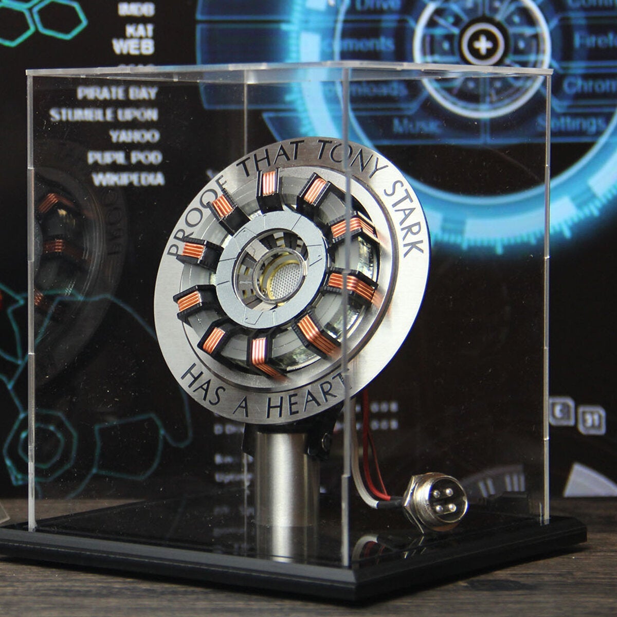 1:1 Aluminum Alloy Arc Reactor DIY Model MK2 Led Light Mark Chest Tony Heart Lamp Science Toy