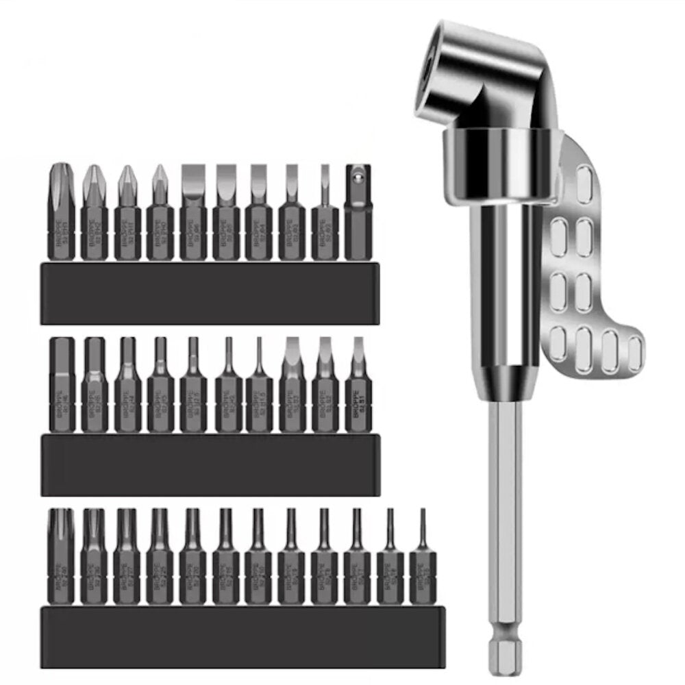 2/11/33Pcs Extended Turning Screwdriver Corner Device Universal Screwdriver Bits Turning Electric Corner Device With 25mm Bit