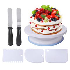 6PCS Cake Baking Tools Stand Turntable Rotating Rack Dough Rotary Table DIY Kits