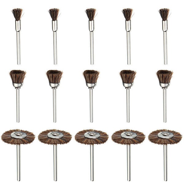 15pcs Bristle Brushes Set Deburring Cleaning Polishing Tool For Electric Grinder
