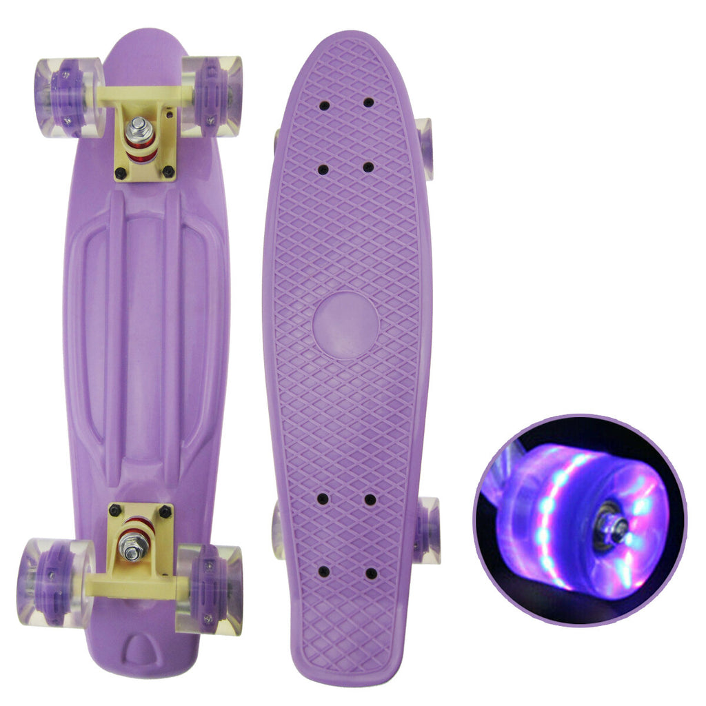 22 inch Children Skateboard Mini Cruiser Skateboard with LED Flashing Wheels for Beginners Kids Gifts