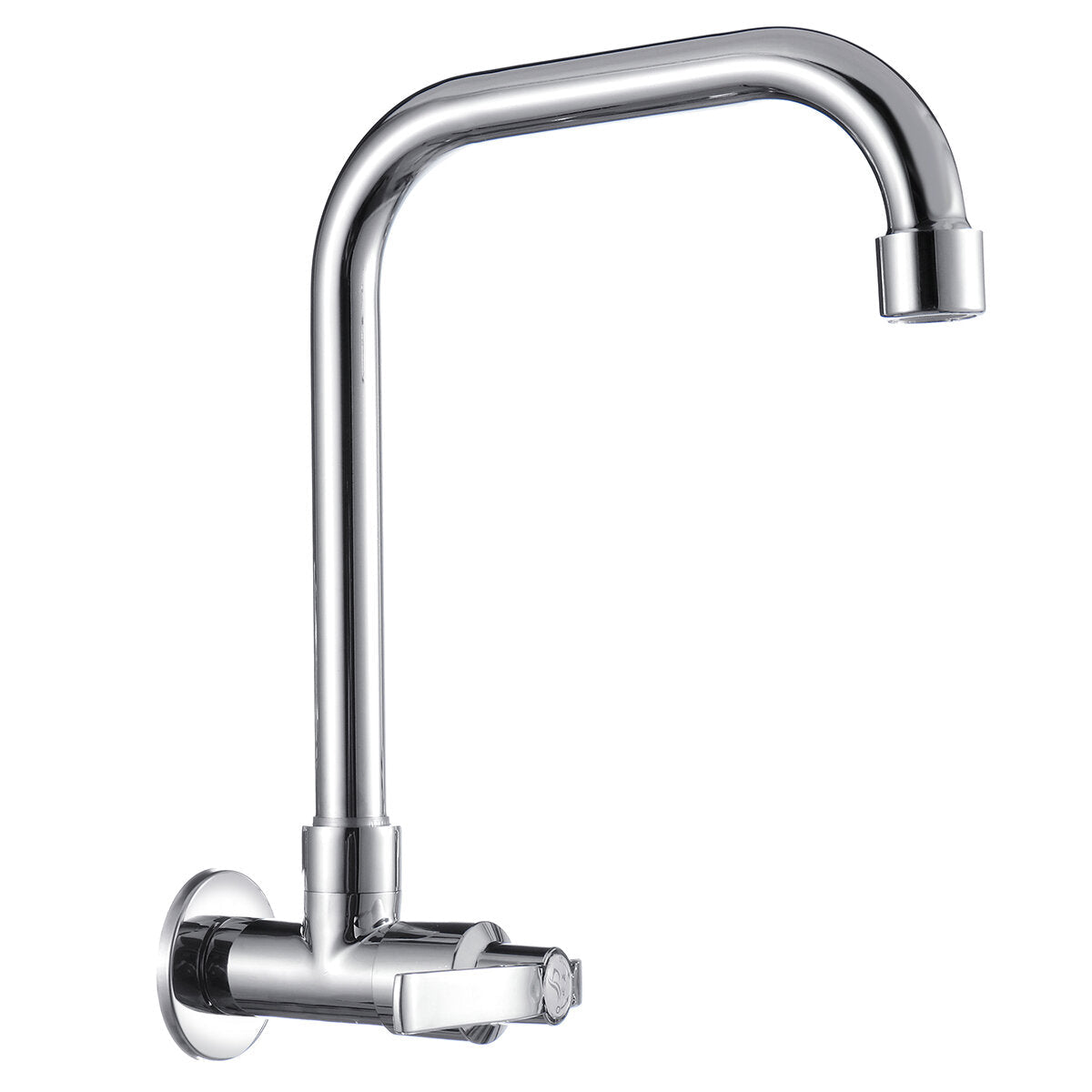 360 Degree Rotation Single Cold Faucet Long Neck Brass Kitchen Sink