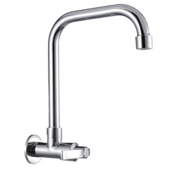 360 Degree Rotation Single Cold Faucet Long Neck Brass Kitchen Sink