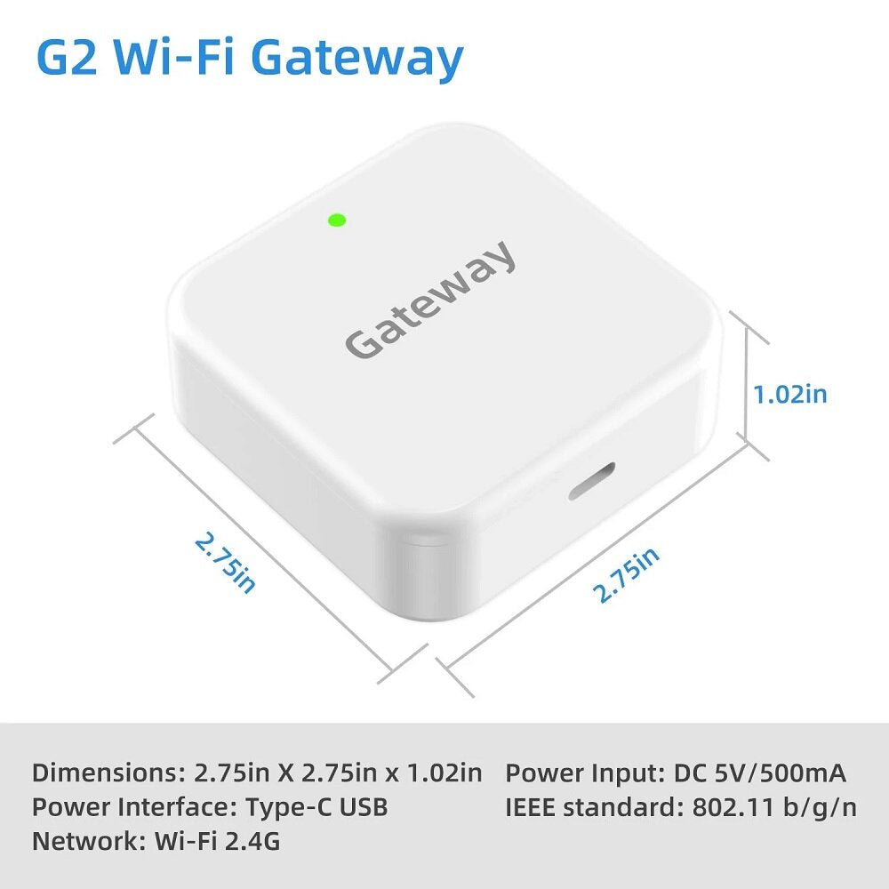 Wifi Bluetooth Smart Electronic Door Lock Adapter Gateway APP Remote Control Type-C Recharge