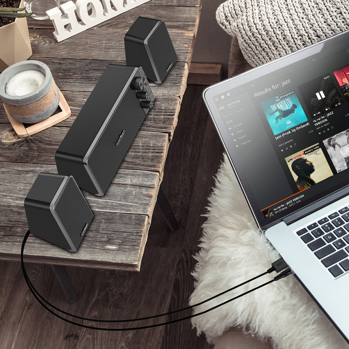 Computer Speakers 2.1 Channel Desktop Speakers Bluetooth 5.0 USB PC Speakers with Powerful Down-Firing Subwoofer & Far-Field Drivers Multimedia Spe