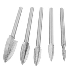 3mm Shank 5Pcs 3-8mm Milling Cutter White Steel Three Blades Wood Carving Knives