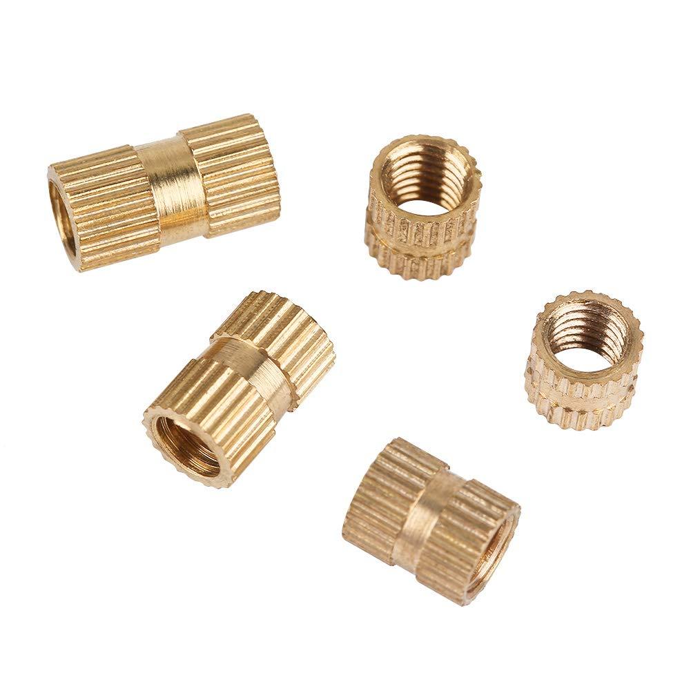 150Pcs M5 Brass Cylinder Knurled Threaded Round Insert Nuts Embedded Nut Assortment Kit