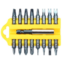 17Pcs 1/4 Hex Shank Screwdriver Bits Set Square Phillips Slotted U Screwdriver Bits