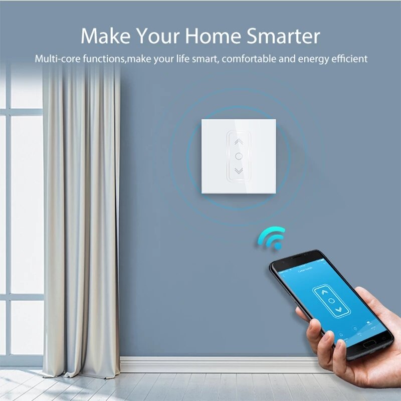 Smart Home Z Wave Plus Smart Curtain Switch for Electric Motorized Curtain Blind Roller Shutter