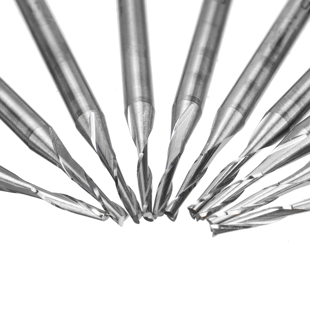 10pcs 3.175mm Shank 2 Flutes Flat End Mills Spiral CNC Router Bit Engraving Milling Cutter