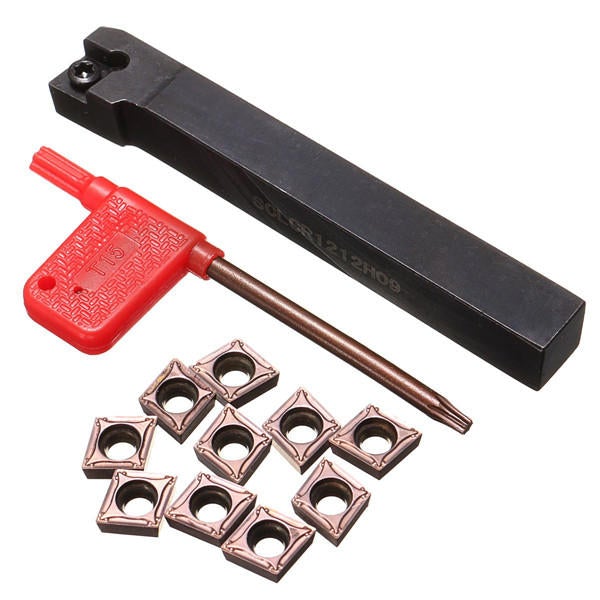 Turning Tool Holder CNC Lathe Tool Cutter With 10pcs CCMT09T304-PM Inserts