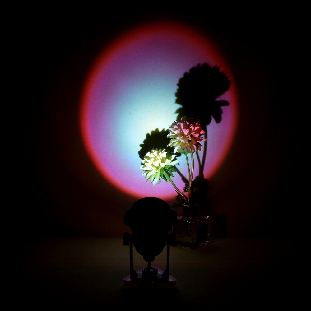 Sun Projection Lamp Anti-glare LED Night Light Romantic Visual Experience Rainbow Projector