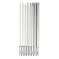 8Pcs 1/4" 150mm Hex Screwdriver Bits 1.5-8mm Magnetic Electronic Drill S2 Steel Hexagonal Screw Driver Bit Set Power Driver Tools