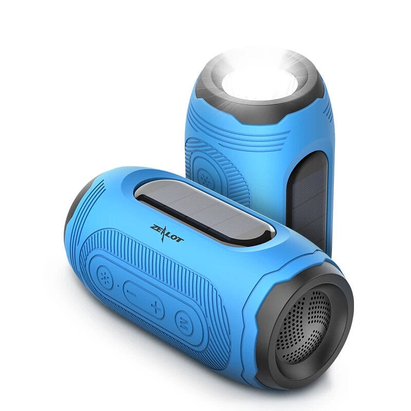 Wireless Bluetooth Speaker Solar Charging Flashlight Outdoor IPX5 Waterproof Stereo Sound Rechargeable Battery With Microphone