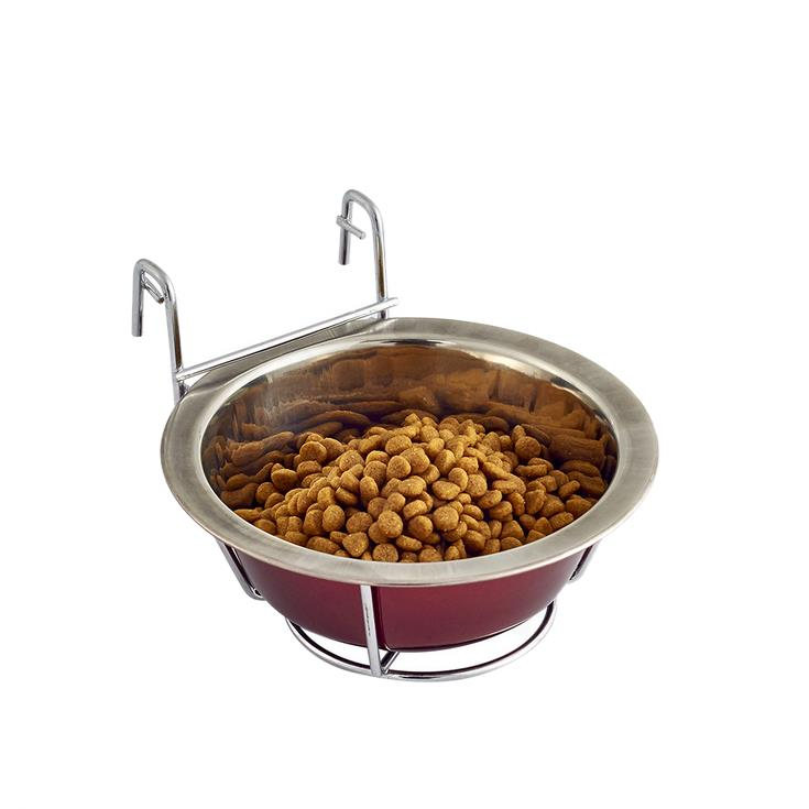Stainless Steel Hanging Pet Bowl Food Water Feeder with Hanger