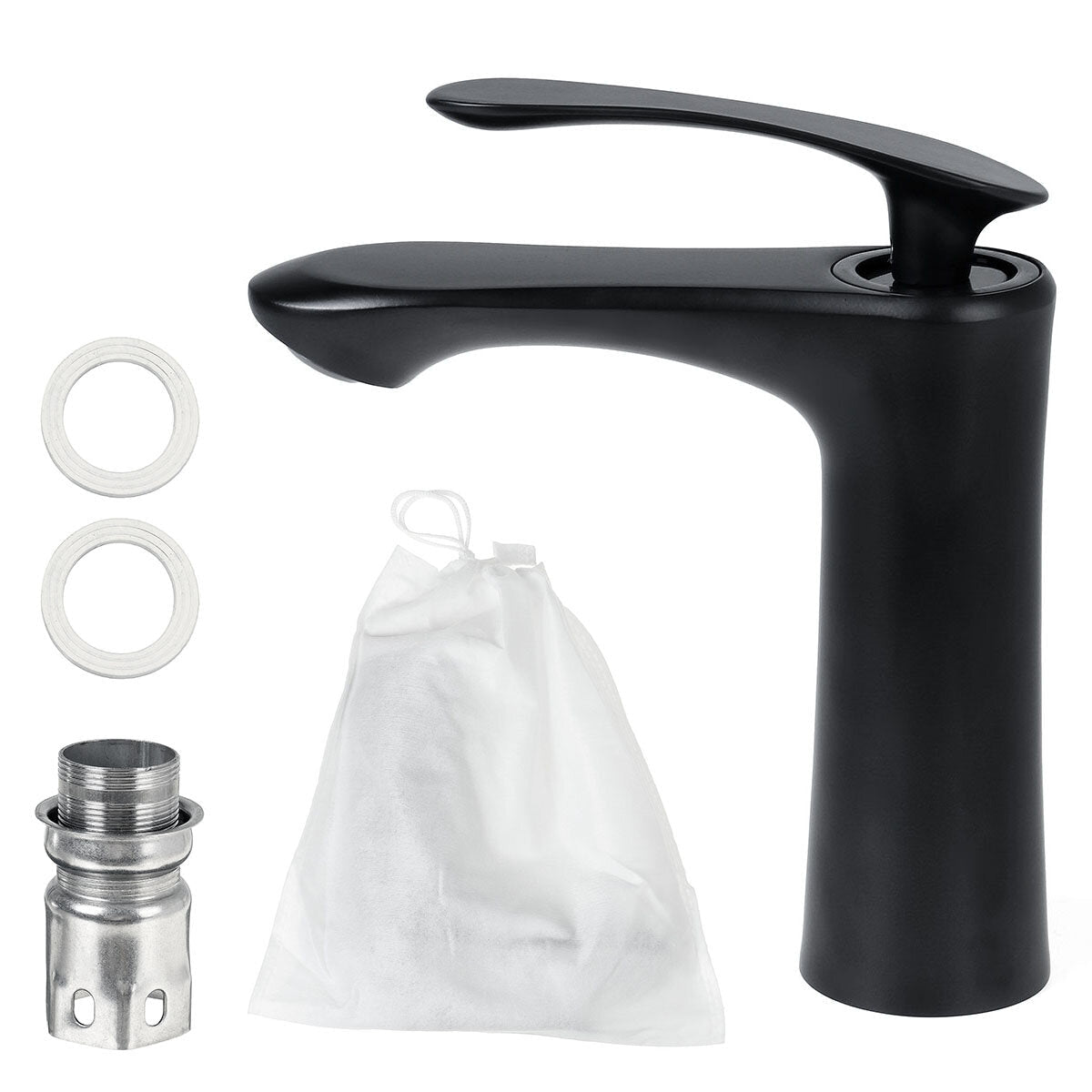 Matte Black Bathroom Sink Faucet Basin Cold/Hot Mixer Tap Single Handle