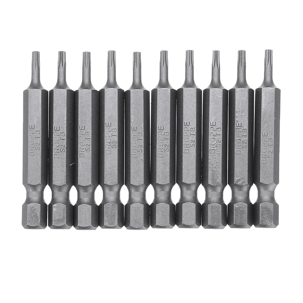 10Pcs Magnetic Torx Screwdriver Bits T5/T6/T7/T8/T9/T10/T15/T20/T25/T27/T30/T40 1/4 Inch Hex Shank Screwdriver Set for Bosch