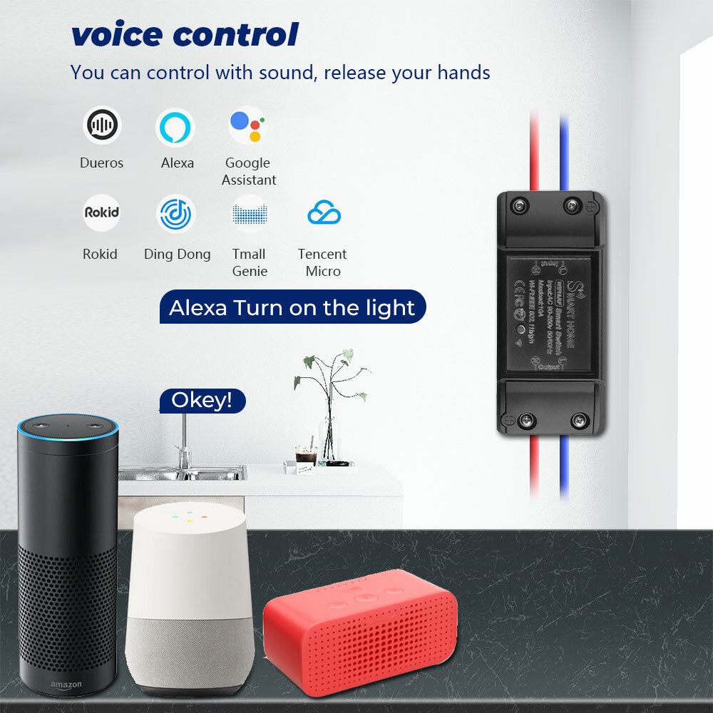 Smart Tuya WiFi Light Switch With RF 433Mhz Remote Control DIY Module Timer Works With Alexa Smart Home