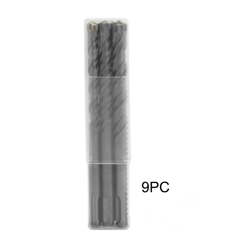 9Pcs Carbide Tipped Cross Head 5-16mm Electric Hammer SDS Shank Drill Bit Set Concrete Masonry Drill Bits