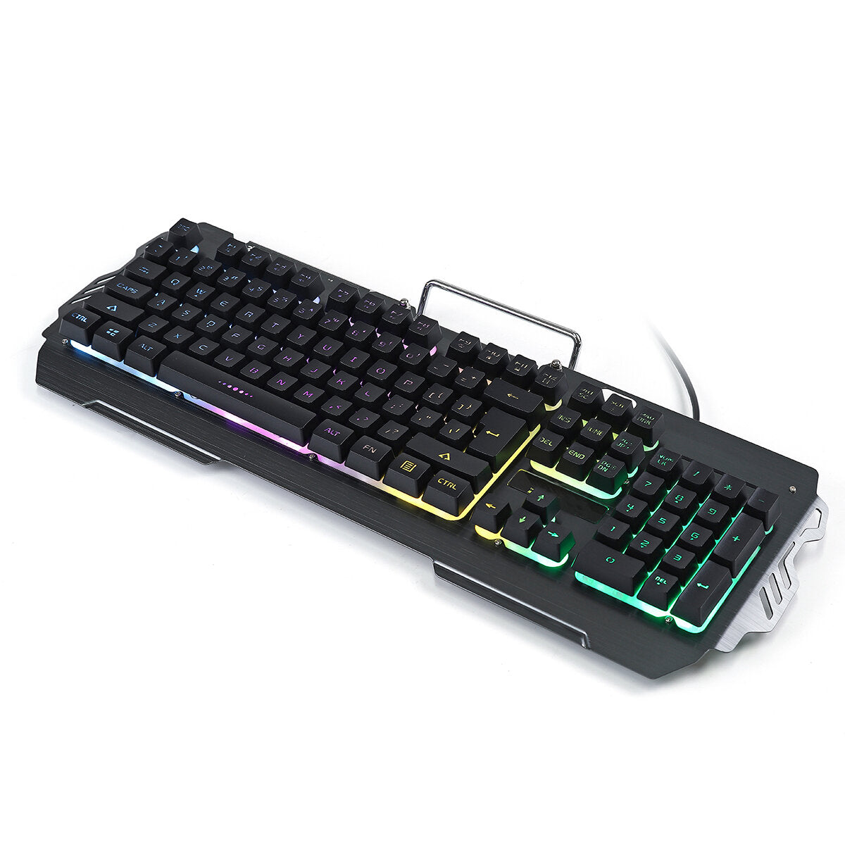 104 Keys PC Gaming Keyboard Mechanical Feeling Waterproof LED Backlight Computer Keyboard with Phone Holder