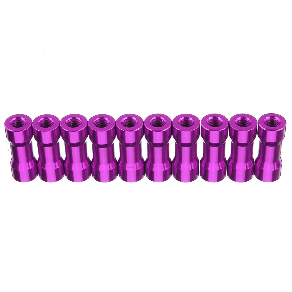 M3AS10 10Pcs M3 10mm Aluminum Alloy Standoff Spacer Round Column MultiColor Smooth Surface