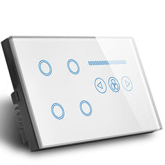 Smart WIFI Switch 4 Gang WIFI Light Switch With WiFi Ceiling Fan Switch White/Black Crystal Glass Panel Work Alexa Google Home