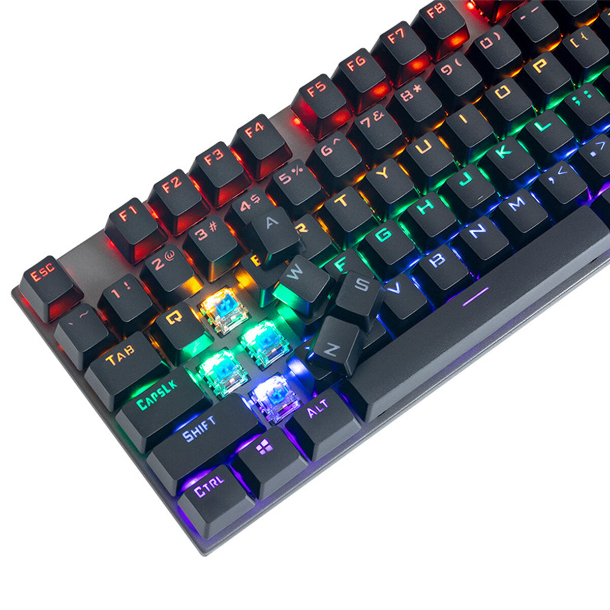 104 Keys Wired Mechanical Keyboard Blue Switch Metal Panel 22 Backlight Effects Gaming Keyboard