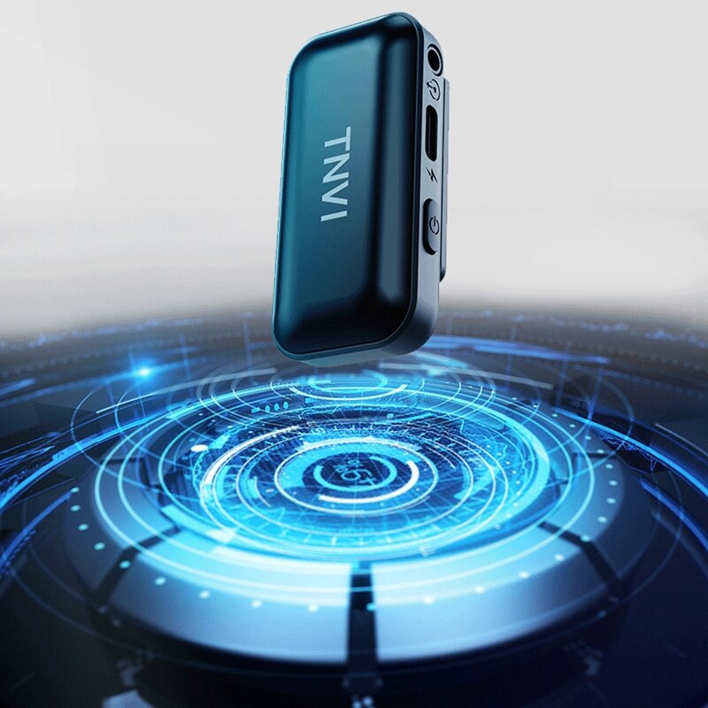 Wireless Microphone System with Rechargeable Transmitter Reveiver Lapel Lavalier for Smartphone Computer