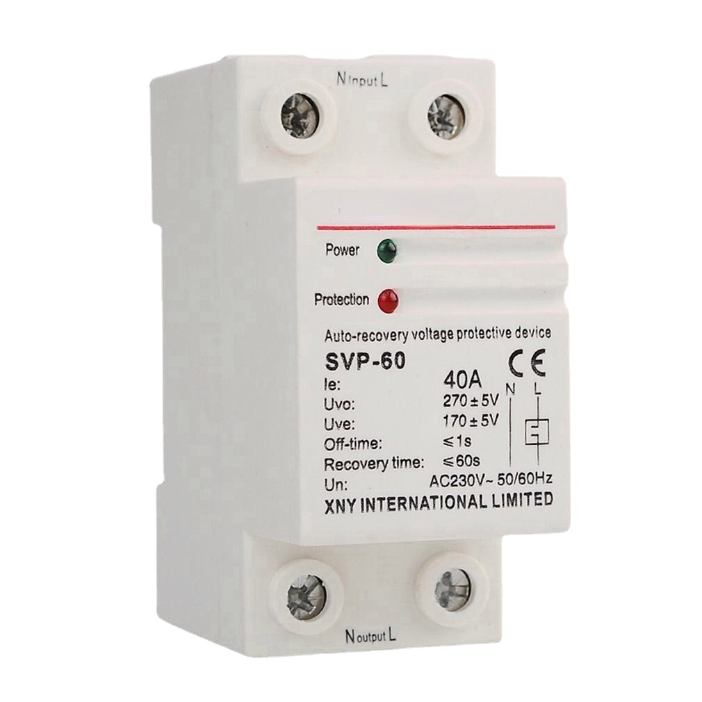 Automatic Recovery Under Voltage Over Voltage Protector Relay Breakers Protective Device,230V AC 40A