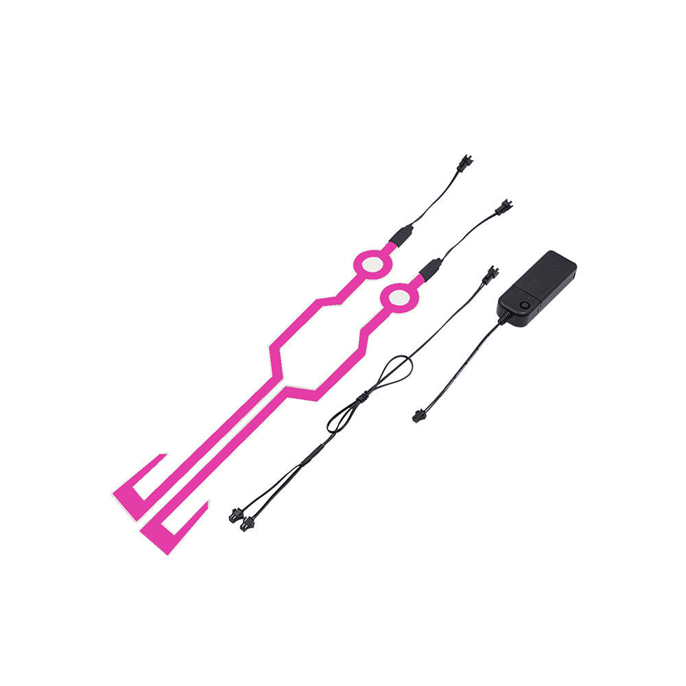 2PCS Waterproof Cycling Helmet Light Riding Signal EL Strip Flashing LED Durable Kit Bar DIY Bicycle Helmet Strip Light