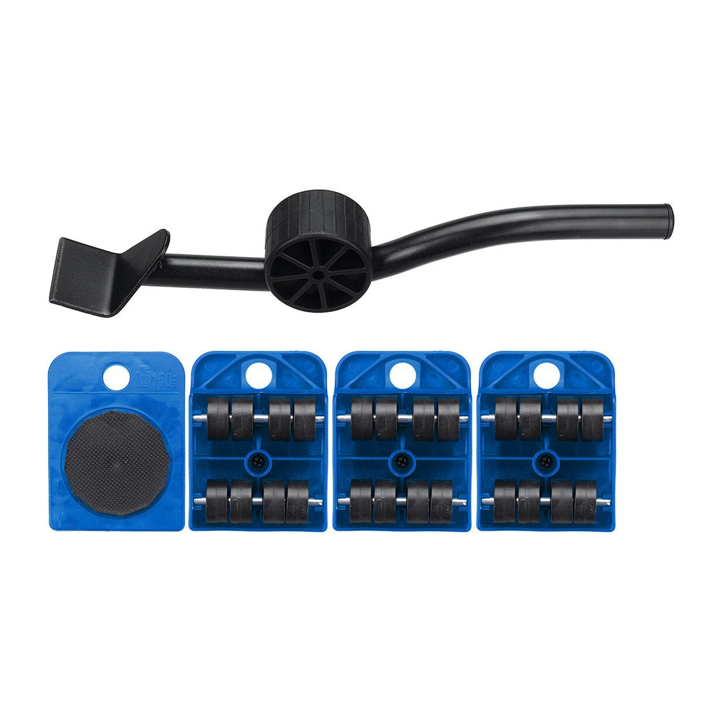 5pcs Heavy Duty Furniture Slider Lifter Movers Tool Kit Roller Transport Trolley