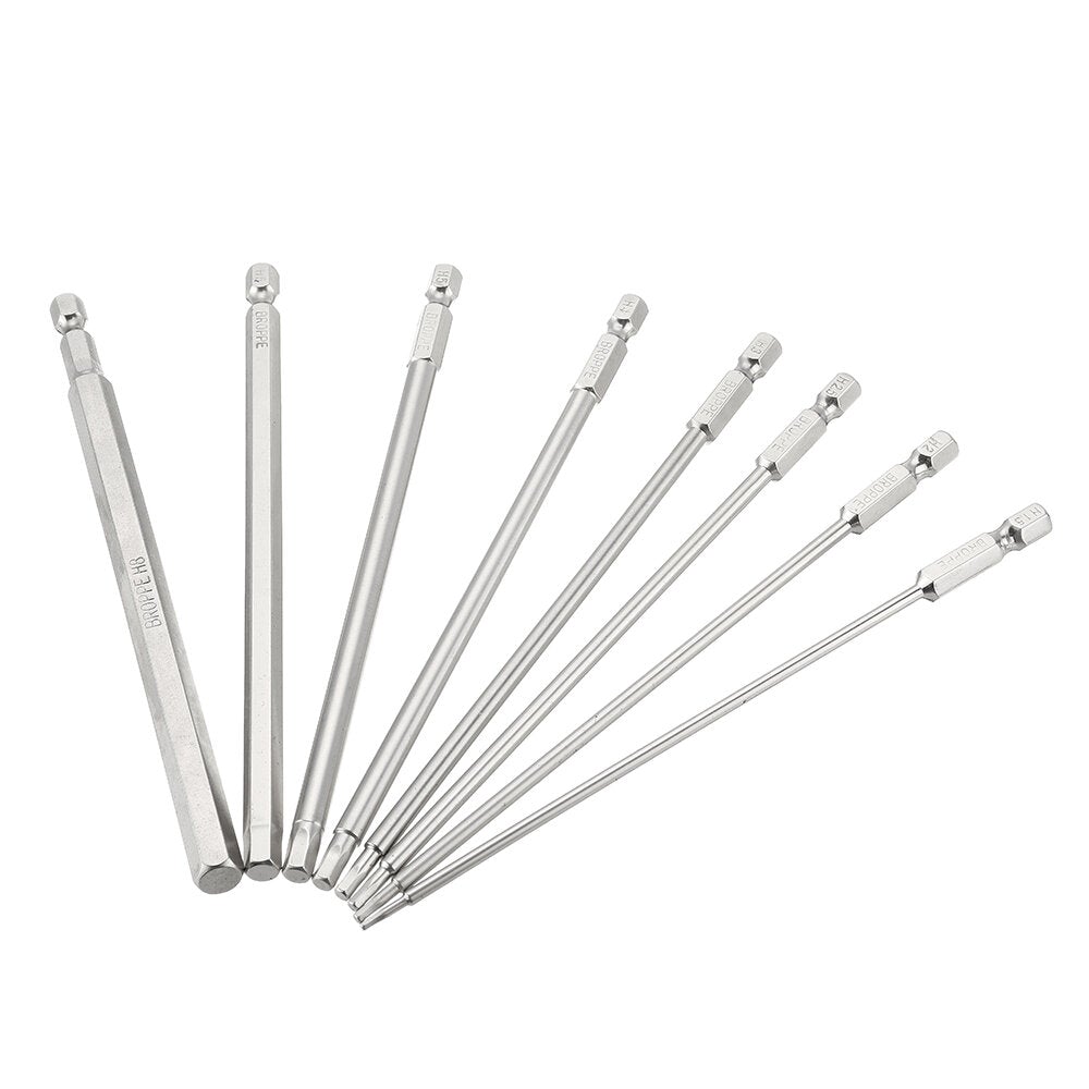 8Pcs 1/4" 150mm Hex Screwdriver Bits 1.5-8mm Magnetic Electronic Drill S2 Steel Hexagonal Screw Driver Bit Set Power Driver Tools