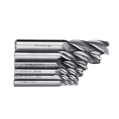 6pcs 3/16-5/8" Imperial Milling Cutter Set High Speed Steel CNC Milling Bit Spiral End Mill Cutter