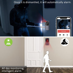 720P 166 Wide View Two-way Audio Smart WIFI Video Doorbell Smart Home PIR Alarm Monitor