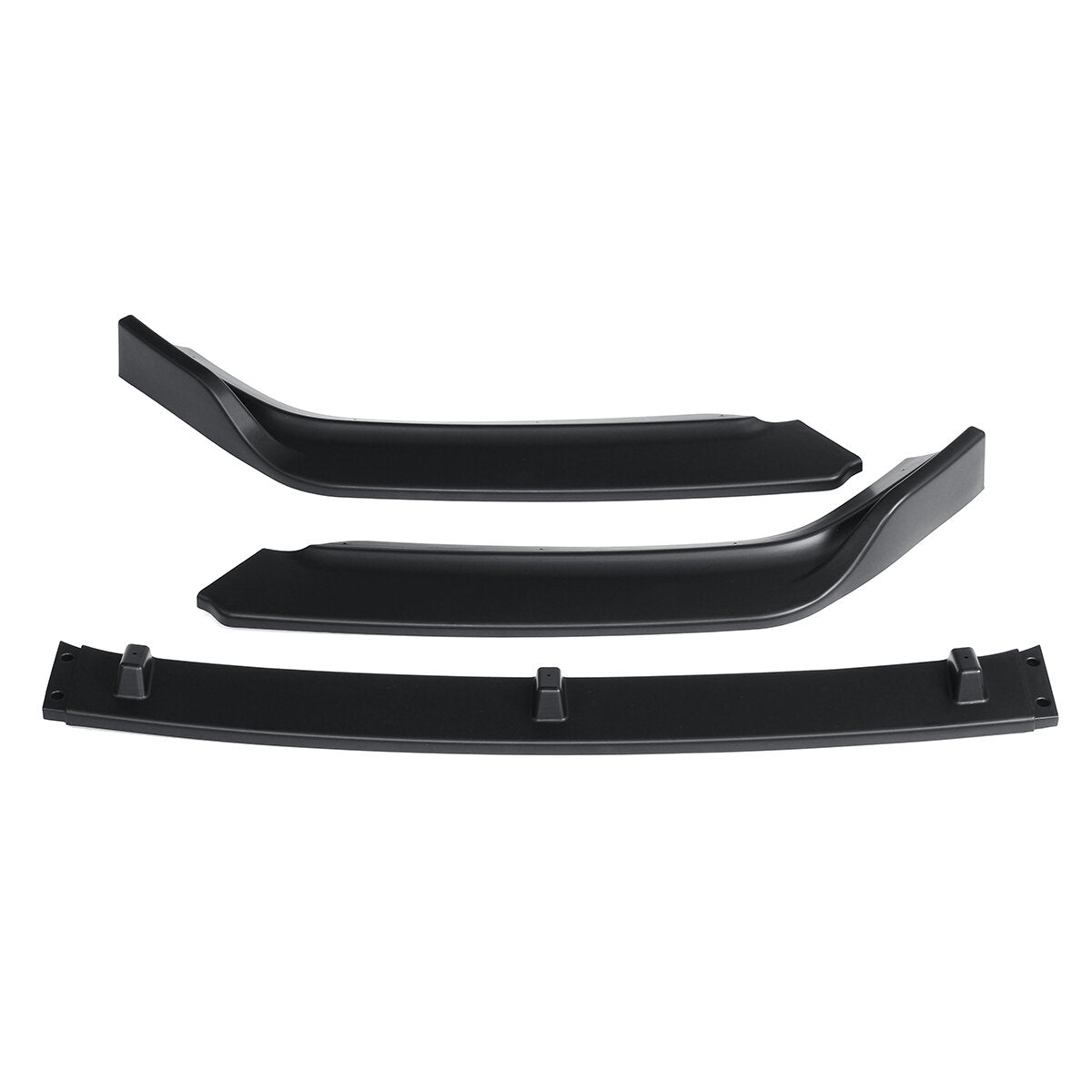 3Pcs Matte Black Front Bumper Lip Body Kit Spoiler