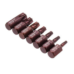 7pcs T20-55 30mm Magnetic Torx Screwdriver Bit S2 Steel 10mm Hex Shank for Impact Screwdriver