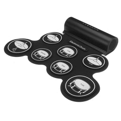 Electronic Drum Digital USB MIDI 7 Pads Roll Up Set Silicone Electric Drum Pad Built-in Speakers with Drumsticks Sustain Pedal