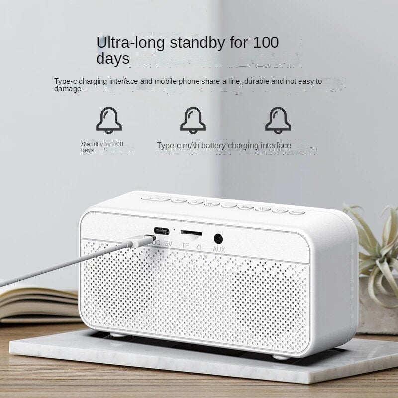 Bluetooth Speaker LED Screen Alarm Clock Day Demperature Display 3 Mode Night Light Outdoor Stereo Subwoofer